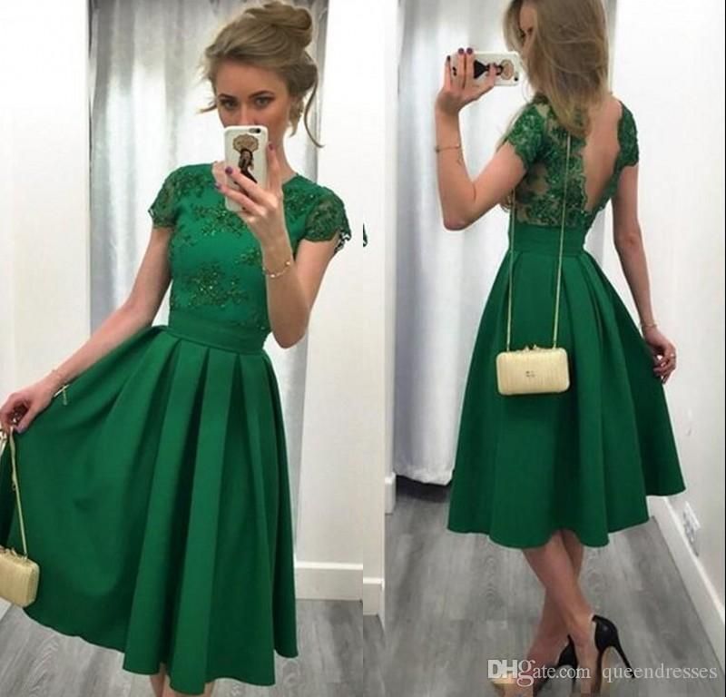 Emerald Green Short Homecoming Dresses 
