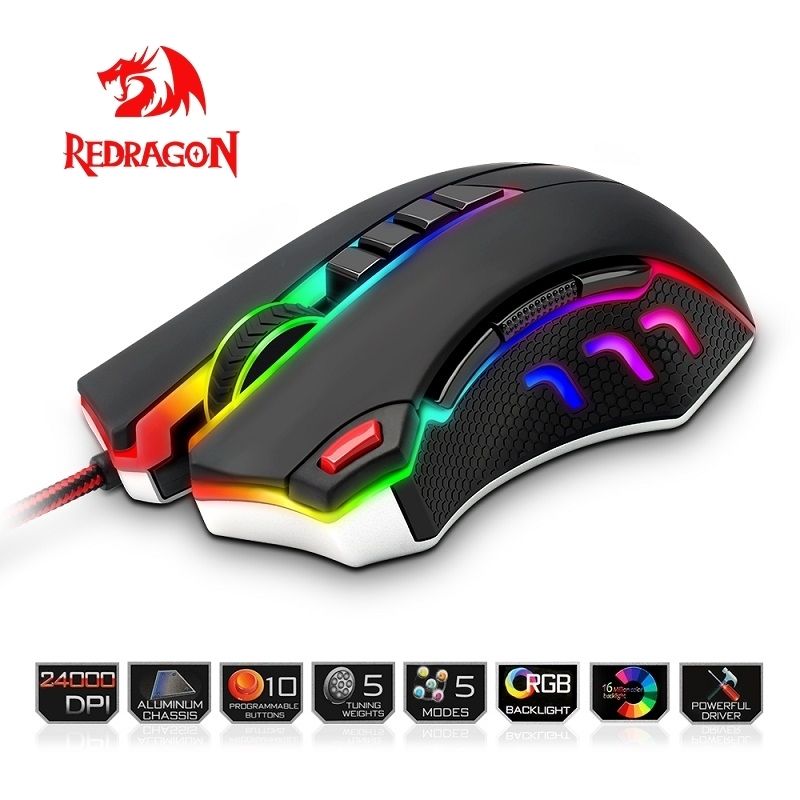 Mice Online Sale Redragon Usb Wired Rgb Gaming Mouse 24000dpi 10