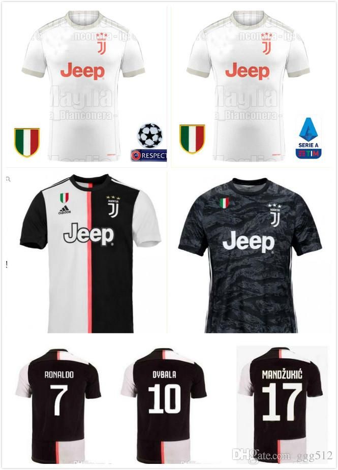 Go-Fall 2019 Soccer Jersey Mens T-Shirts Juventus Italy Away Short No.7 Ronaldo Replica