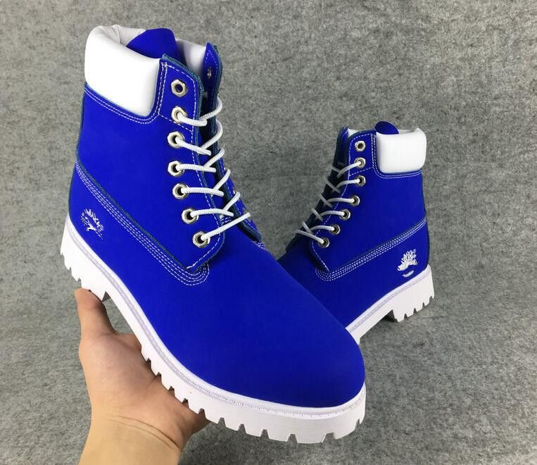 Authentic Blue Hiking Boots Women Men 