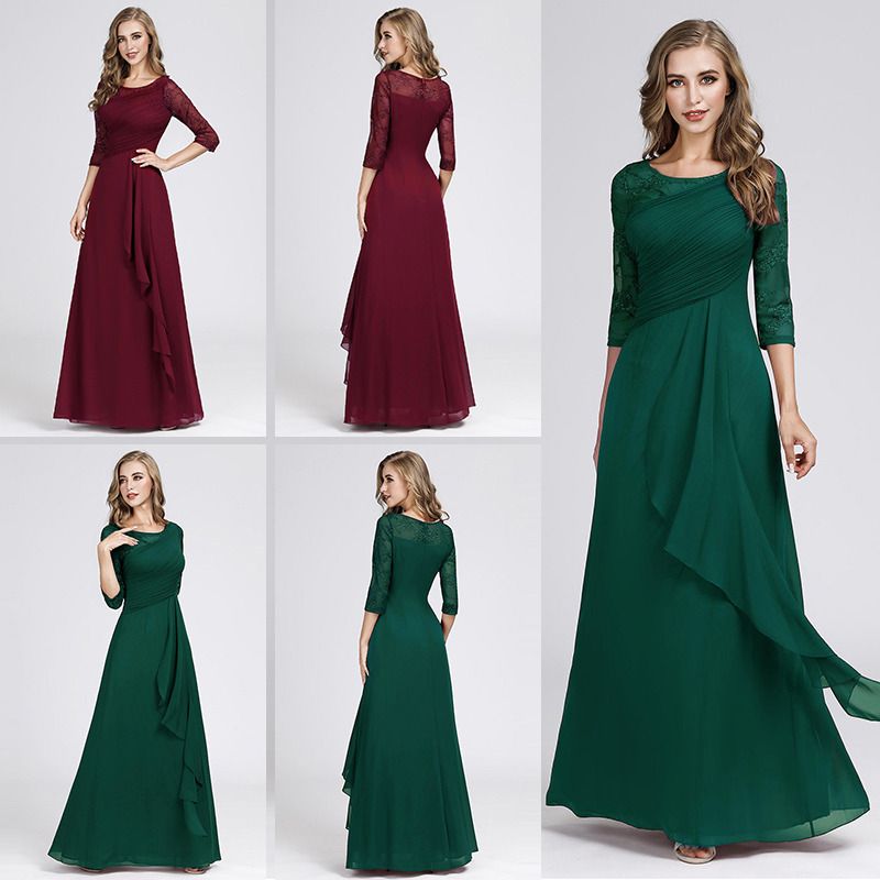Compra Vestidos De Madre De La Novia De Talla Grande Para Bodas Elegante Una  Línea De Cuello O Apliques Vestidos De Fiesta Formales Largos Vestidos  Madre Novia Y19072901 Barato | Entrega Rápida