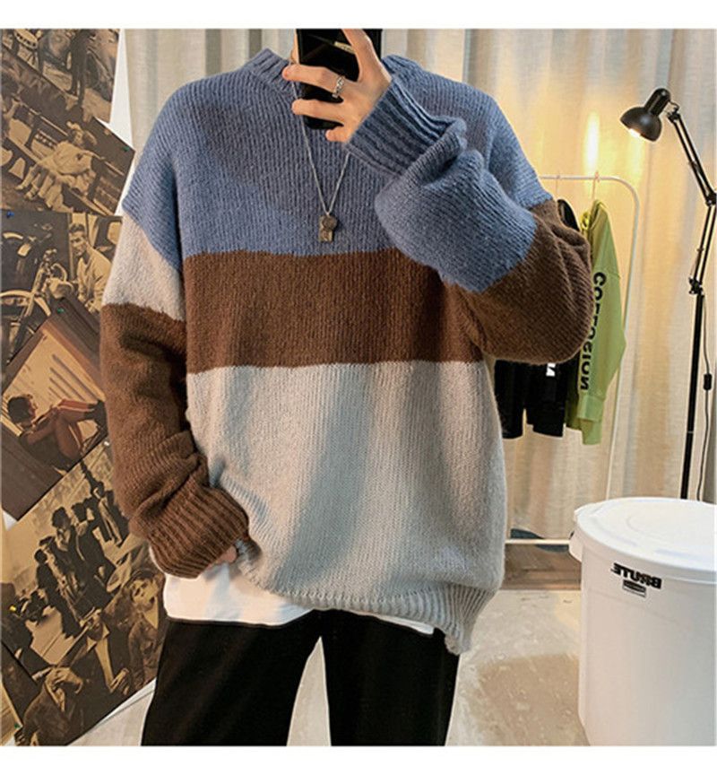 Compra Rayas De Manga Larga Tops Kniter Diseñador Ocasional Hombre Jersey  Suelto Suéter De Moda Para Hombre De Suéter Colorido Adolescente Barato |  Entrega Rápida Y Calidad | Es.Dhgate