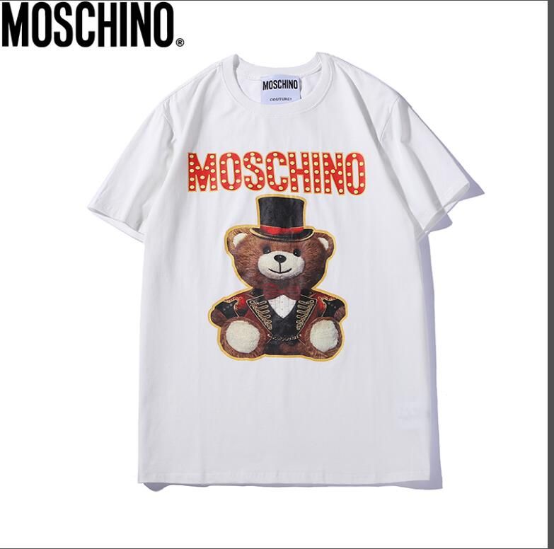 Moschino Tisort Outlet Erkek Pixel Capsule Teddy Bear Beyaz