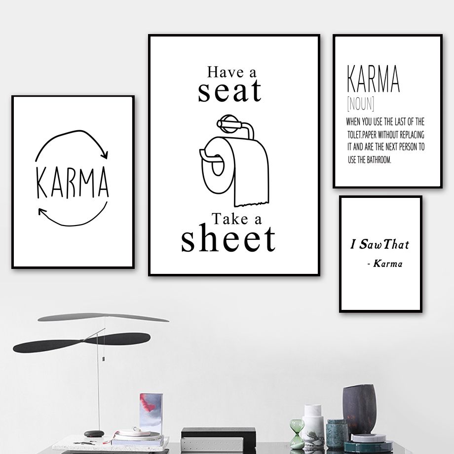 2020 Toilet Paper Karma Nordic Posters And Prints Wall Art Canvas