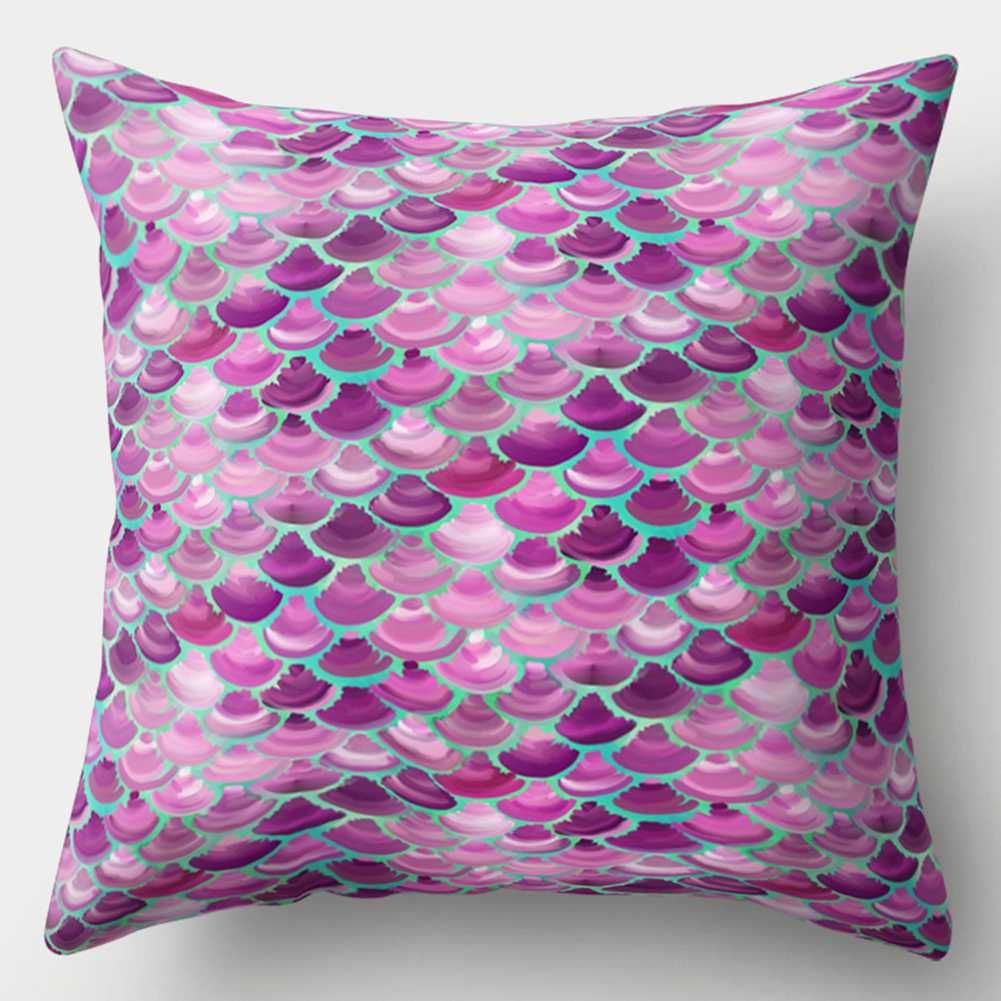 Square Mermaid Cushion Home Pillow Case Pillow Cases Cover