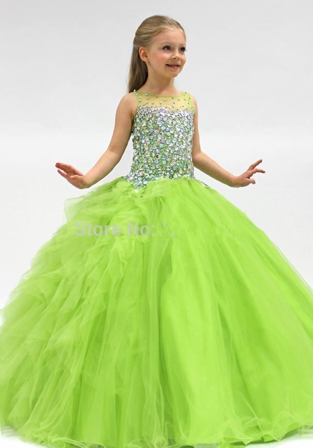 lime green flower girl dresses