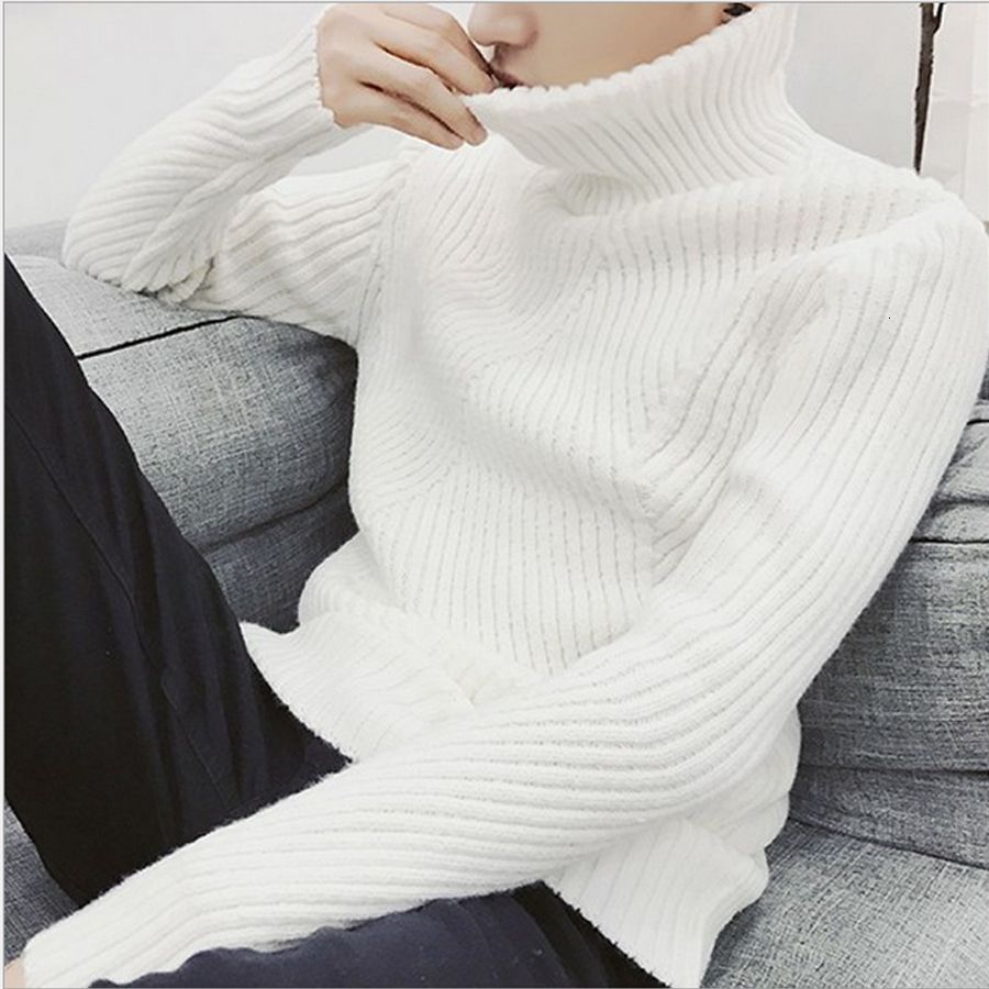 white roll neck sweater mens