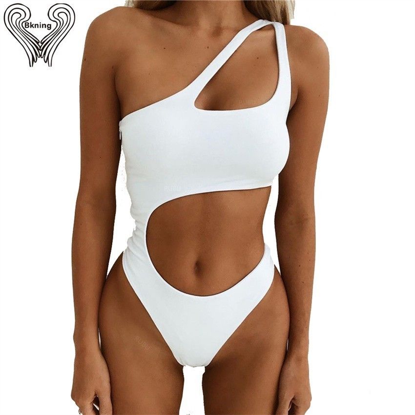one shoulder swim tops