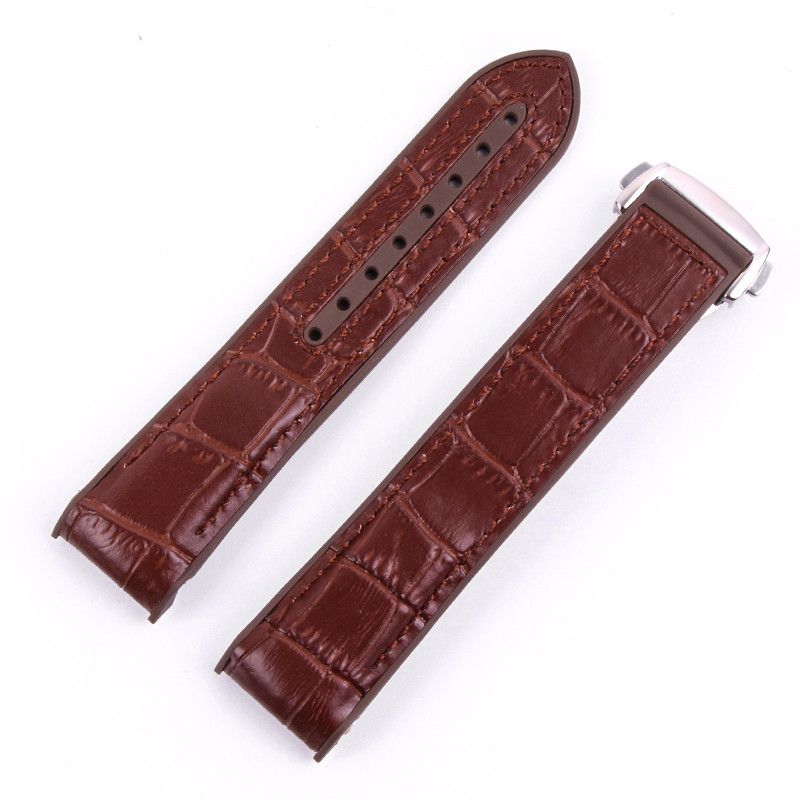 22mm brown leather rubber