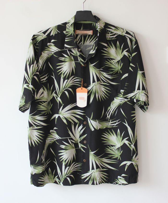 Camisa hawaiana de manga corta para hombre, tallas grandes, 100% seda, camisa de