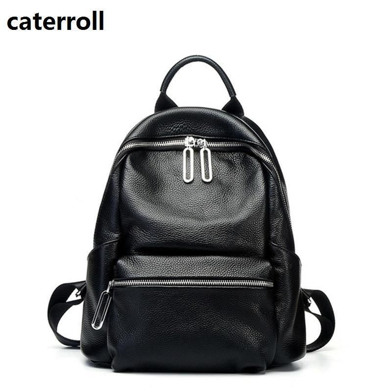 mochilas de piel negras para mujer