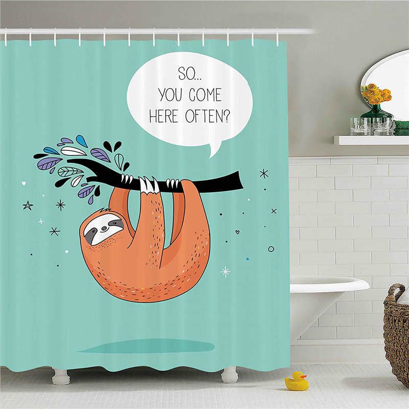 Acheter Rideau De Douche Animal Decor Dessin Anime Design Print Paresseux Avec Une Citation Seduisante Si Tu Viens Ici Souvent Image En Couleur Ensemble De Decor De Salle De Bain En Tissu Acheter Rideau De Douche Animal Decor Dessin Anime Design Print Paresseux Avec Une Citation Seduisante Si Tu Viens Ici Souvent Image En Couleur Ensemble De Decor De Salle De Bain En Tissu