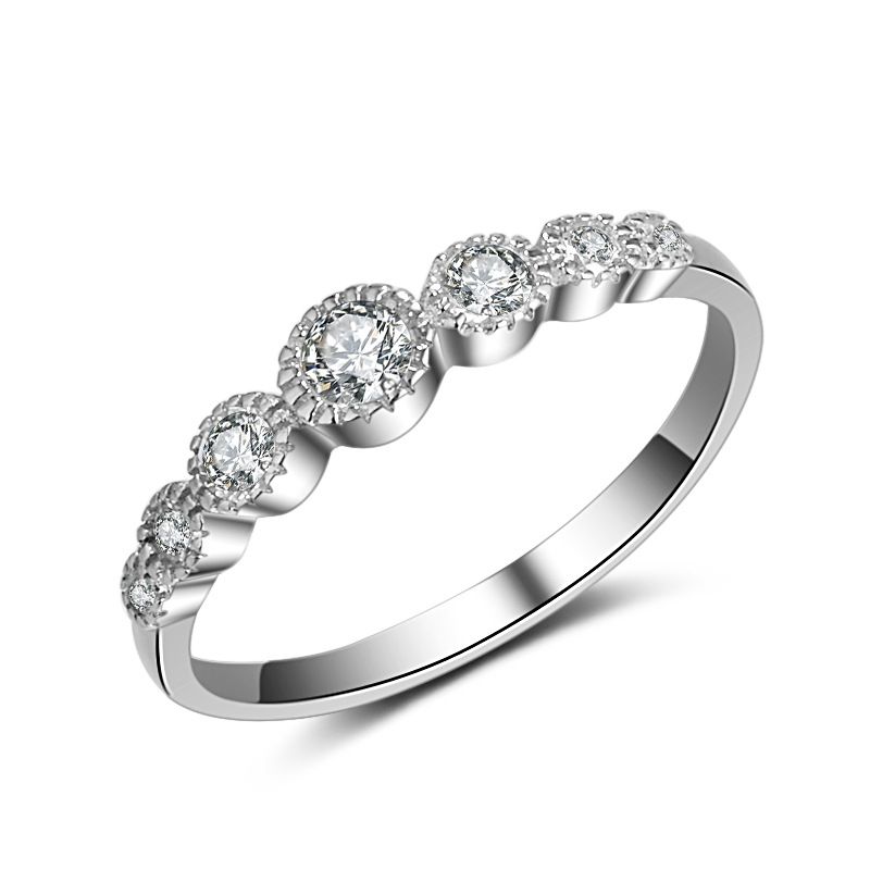 Fashion émeraude Cristal Femmes Mariage Bague de Fiançailles Argent 925 Bijoux SZ 6-10