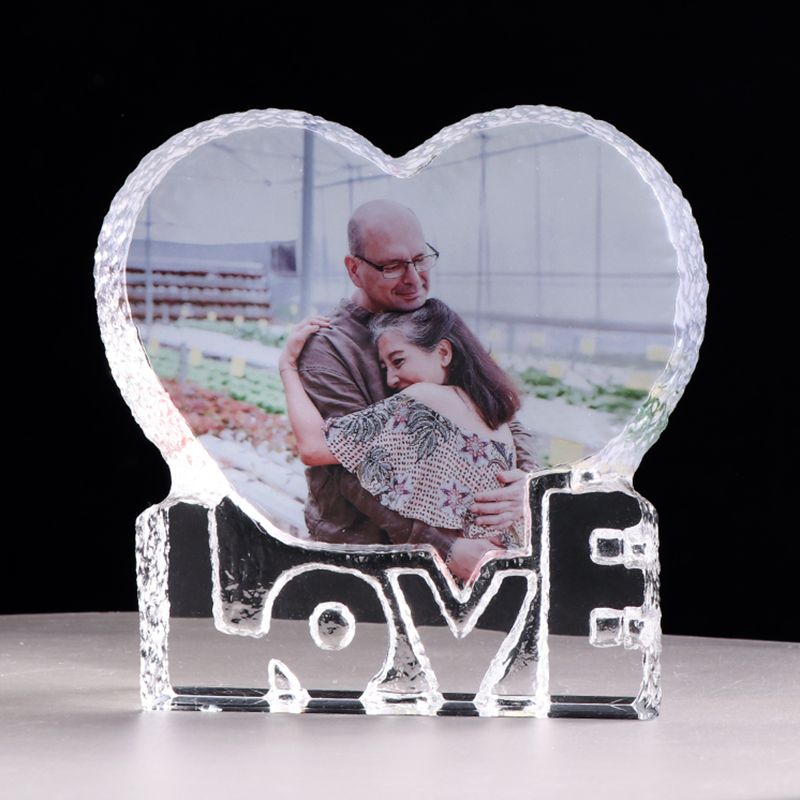 2020 Customized Love Heart Crystal Photo Frame Personalized