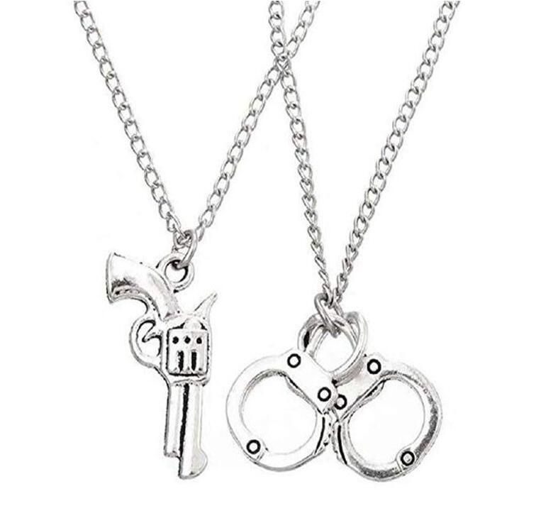 CRIME Necklace Gun Revolver 
