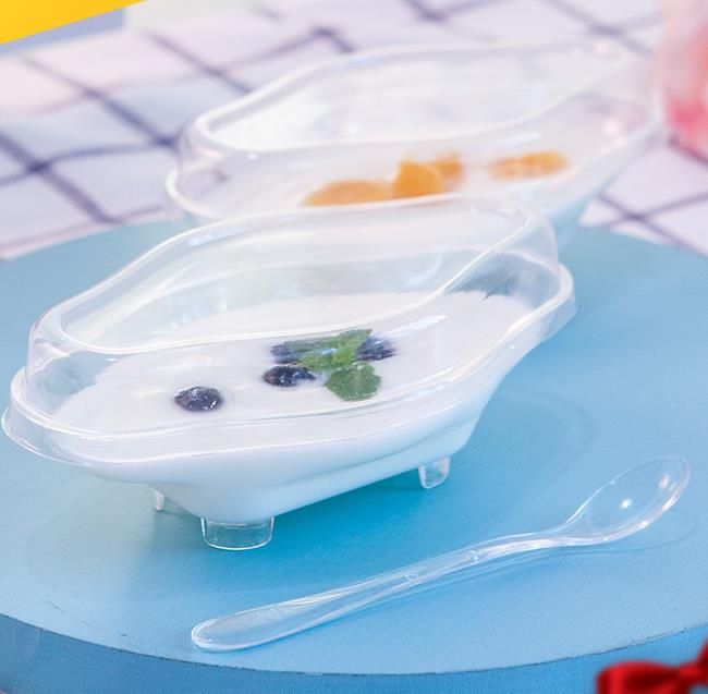 satin al yaratici tekne kapagi olmadan seffaf tatli kaplari 140ml dondurma kek puding plastik kutu dugun dogum gunu partisi fincan sekilli tl4 948 65