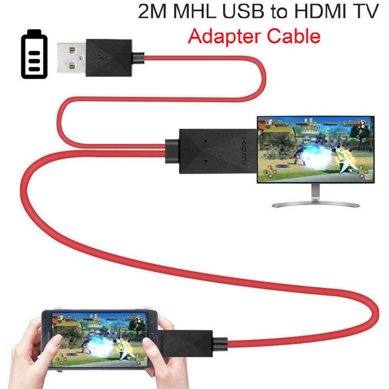 Disfraces Hobart Accesorios Adaptador de cable Micro USB a HDMI 1080P HD TV para Android Teléfonos  inteligentes Samsung 11PIN