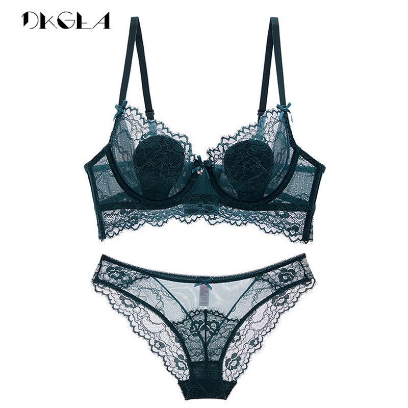 Compre Sujetador Sexy Hueco Más El Tamaño C D Copa Sujetador Verde Mujeres Conjuntos De Lencería Bordado Sujetadores De Encaje De Pestañas Conjunto Transparente J190716 A 12,9 € Del Caliu123 | DHgate.Com