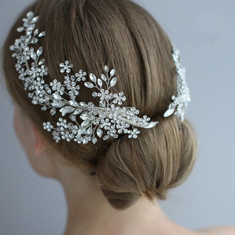 silver wedding hair pieces