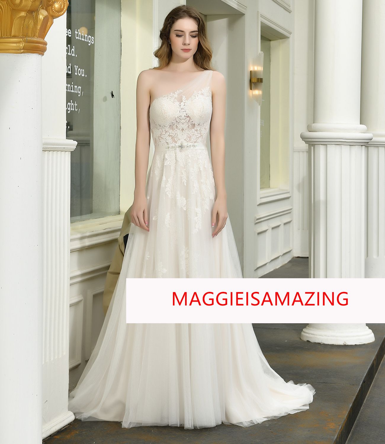 one shoulder grecian wedding dress