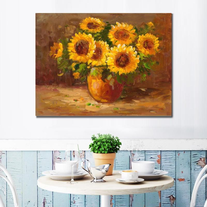 ZOPT570 abstract charm sunflowers 100% hand painted oil painting art canvas