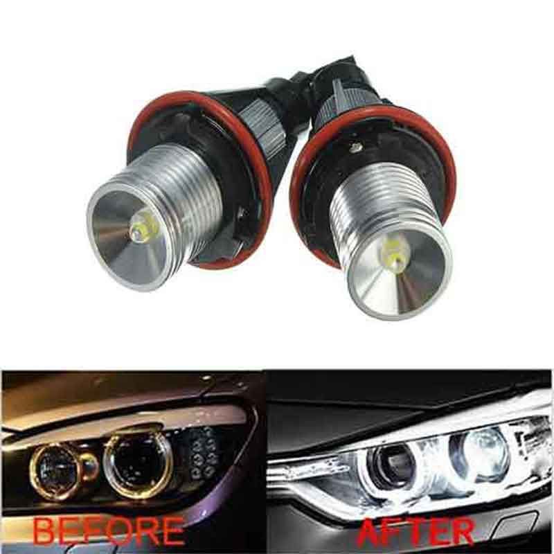 2PCS 40W LED Angel Eyes Lights Marker Halo Ring Bulbs No OBC Error For BMW E39