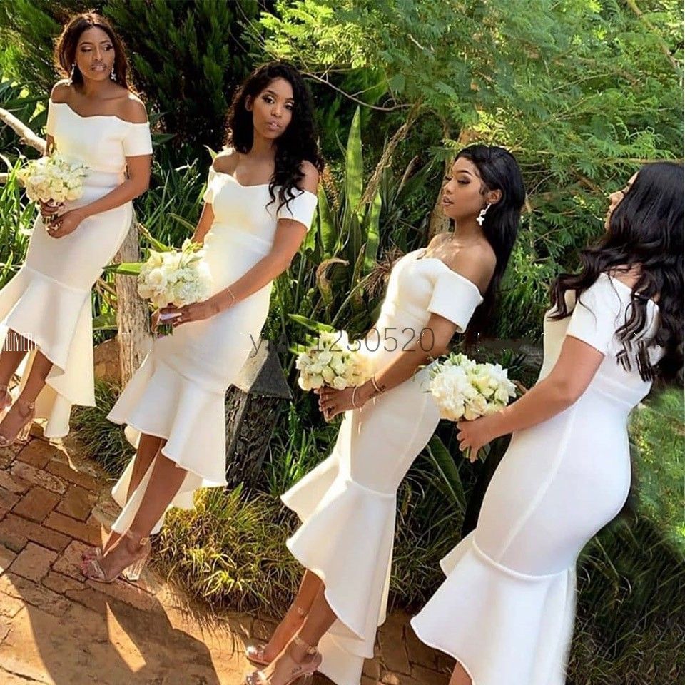 White Mermaid Bridesmaid Dresses Off 