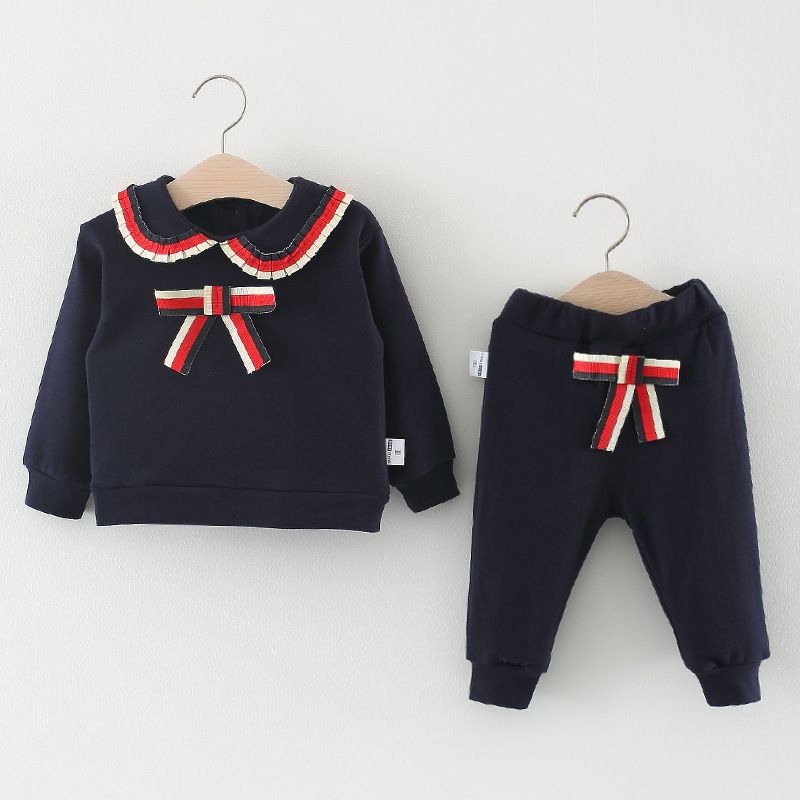 Infant Baby Girl Kids Suit Sets Party Formal Knitted Sweater Autumn Clothes 3PCS