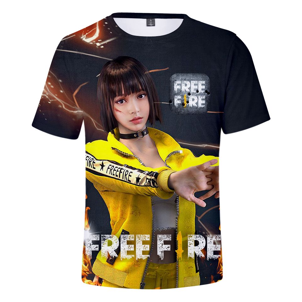 2019 New Arrival Free Fire Print T Shirt Male Female Summer Breathable Short Sleeve T Shirts Freefire Cool Tops Tea Shirts Fun Tshirts From Garters