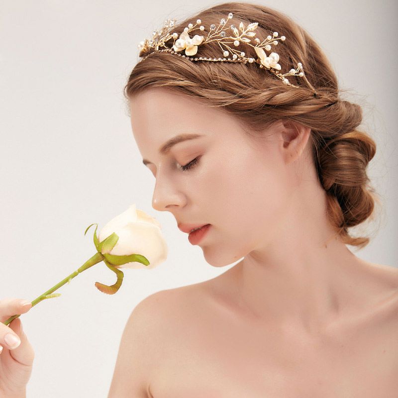 Diadema De Boda De Cristal Hecha A Mano Con Flores Diadema De Boda De Cristal Hecha A Mano Con Flores