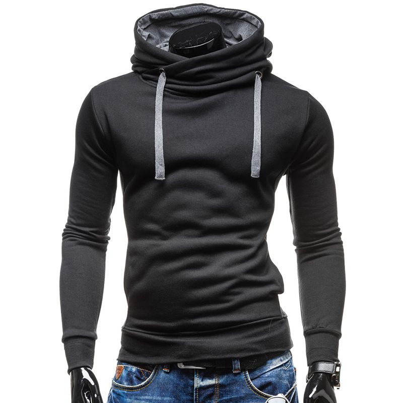 high neck hoodie mens