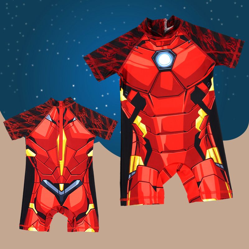 Compre Chicos Traje De Bano Ninos Traje De Bano De Una Pieza Iron Man Dibujos Animados Cremallera Rash Guard Nino Traje De Bano Bebe Surf Upf 50 Deporte Ropa De Playa Q