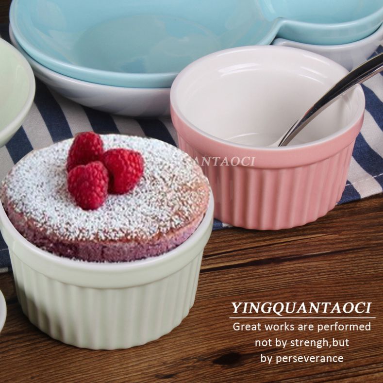satin al pisirme kaliplari bakeware kek kalibi seramik sofra sir toptan yuksek sicaklik pisirme kabi 4 inc souffle pisirme canaklar jole pudingi