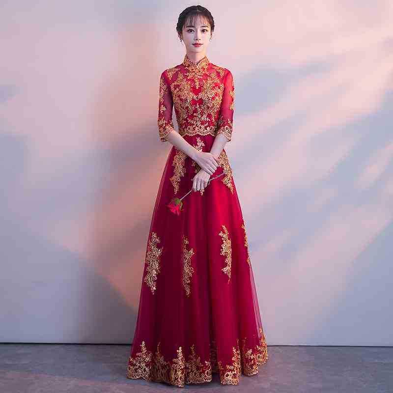 Vestido de novia Hanfu de la antigua boda China de alta calidad, traje de  pareja de cola larga, prenda estándar Tang Ming China|Conjuntos| -  AliExpress