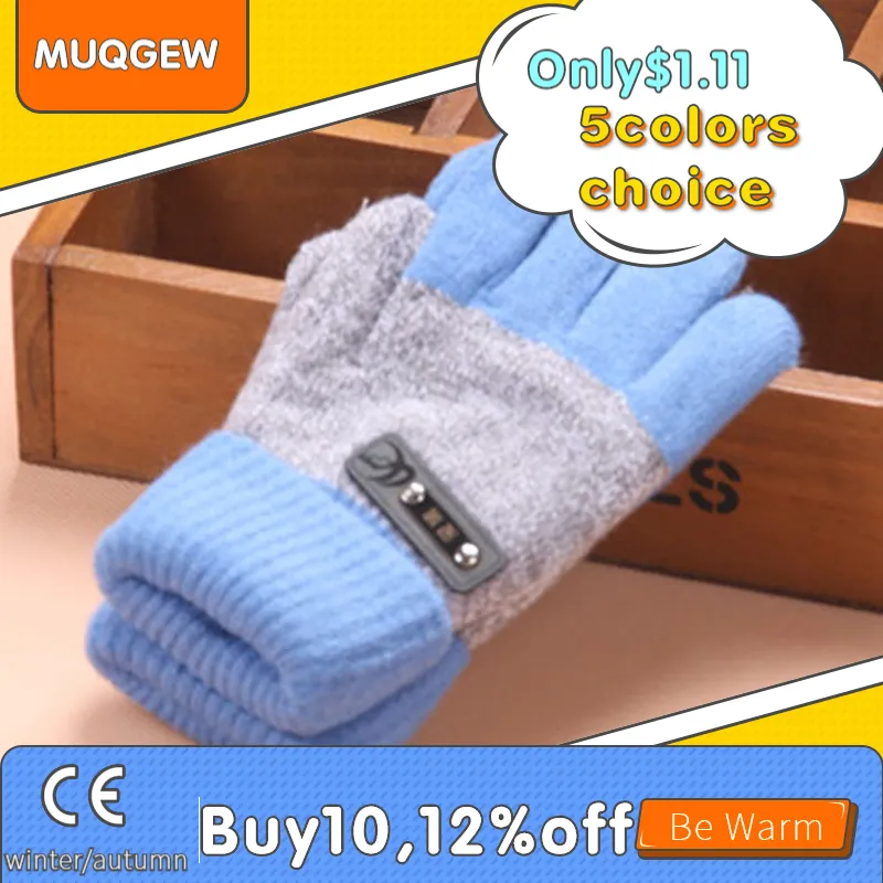 2-Pack Winter Warm Cute Knit Mittens Cold Weather Thicken Hot Gloves Fingers for Toddler Infant Baby Girls Boys