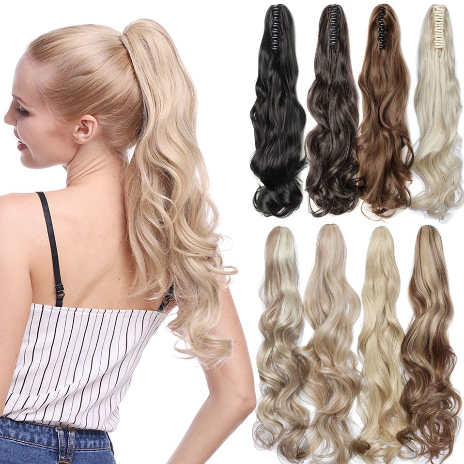 18inch/24inch Synthetic Claw On Ponytail Hair Extension Fake Ponytail ...