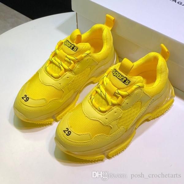 Kids Sneakers For Sale Designer Kids Shoes Neon Yellow With Box