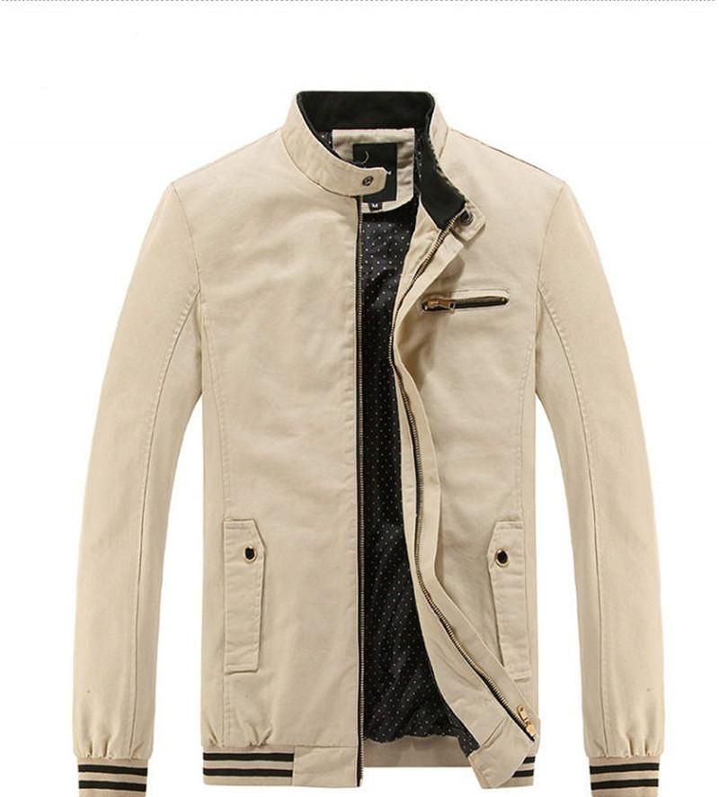 Designer Solid Color Mens Jackets Fashion Zipper Long Sleeves Mens