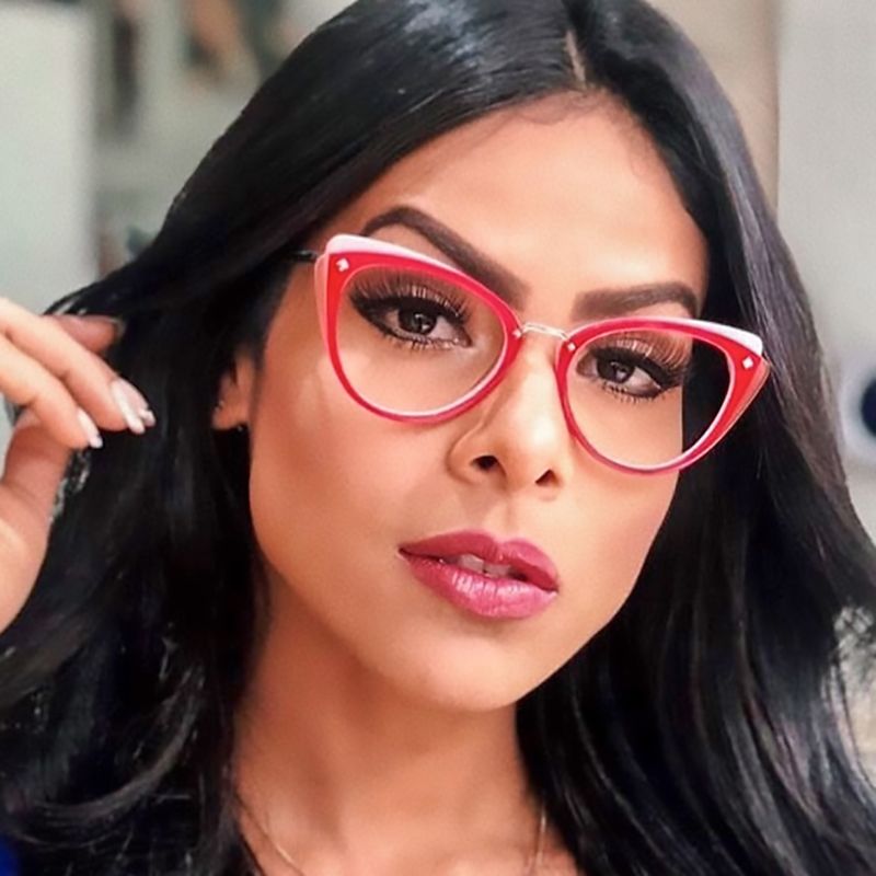 2020 Two Tone Color Eyeglass Frames Cat Eye Female Glasses Frame