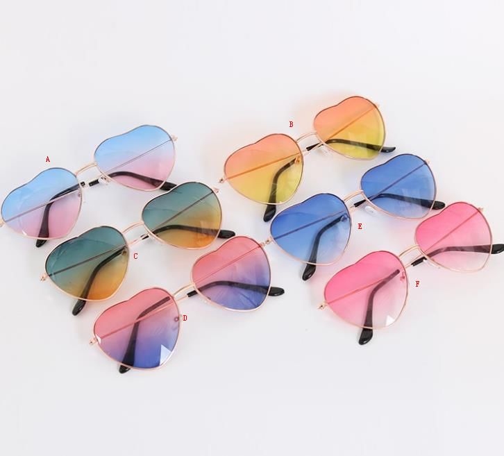 Gafas De Sol Coloridas Para Niños Con Forma De Corazón, Gafas De Sol Coloridas Para Niños Con Forma De Corazón,