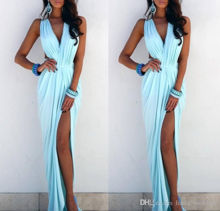 blue dress for beach