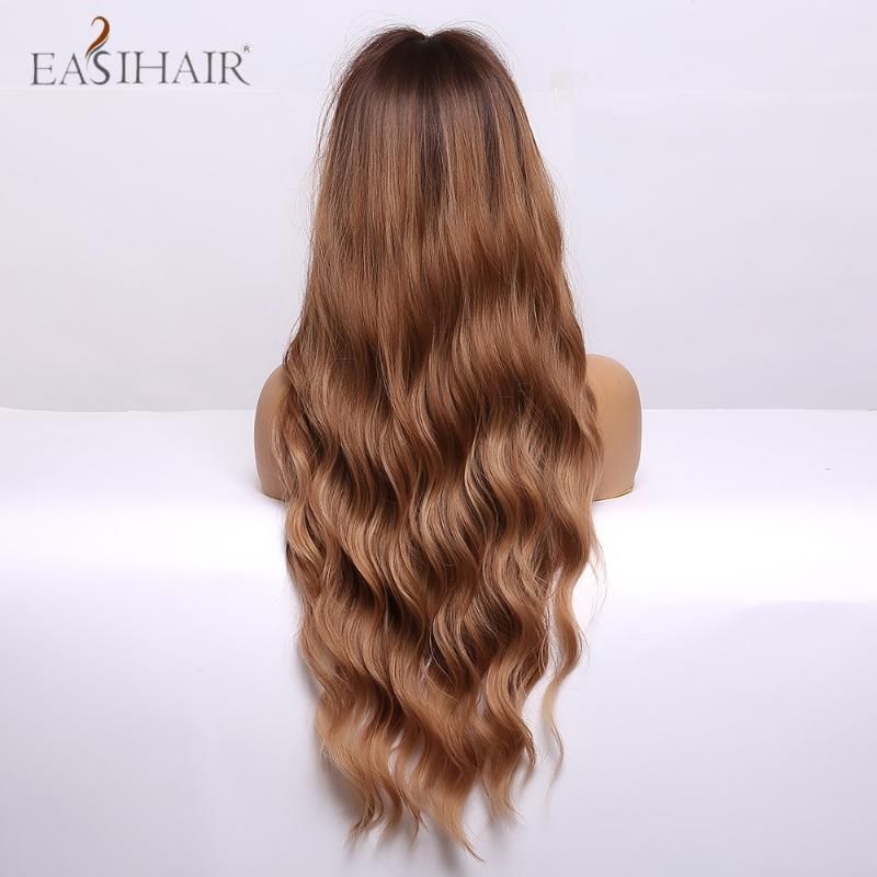 Synthetic Wigs Easihair Long Body Wave Light Chocolate Brown Ombre With  Bangs Women Hair Natural Cosplay For From Hairlove, $42.2 | Dhgate.Com