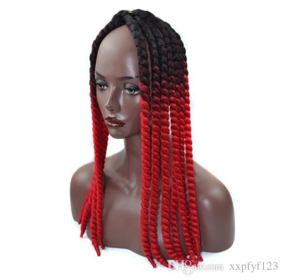 Black Women Wig Havana Mambo Twist Crochet Braids Hair Wig 22inch