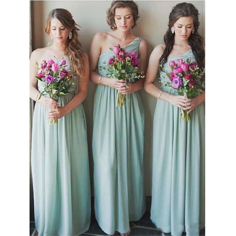 sage green bridesmaid dress long