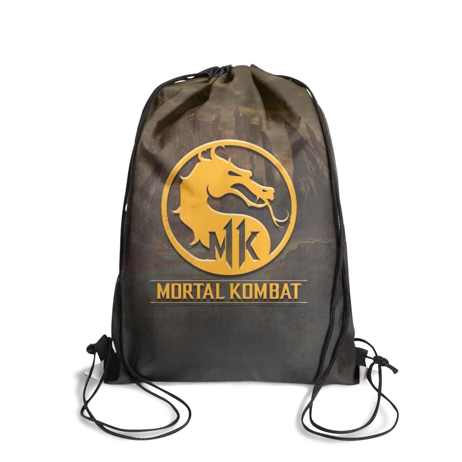 Drawstring Backpack Adjustable Gym Sack Bag Mortal-Kombat