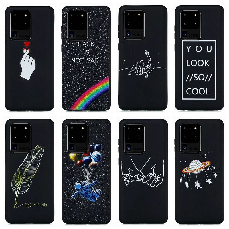 Compre Moda Capa Samsung Galaxy A20S A20E A10S Gel Cover M80S M60S Macio  TPU Rose Coração Do Amor Da Flor Do Arco Íris Silicone Adorável Luxo Preto  Bonito Barato | Entrega Rápida