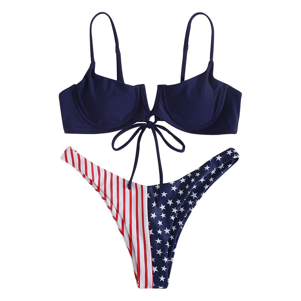 american flag two piece swimsuit