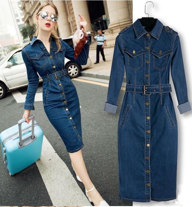 pencil denim dress