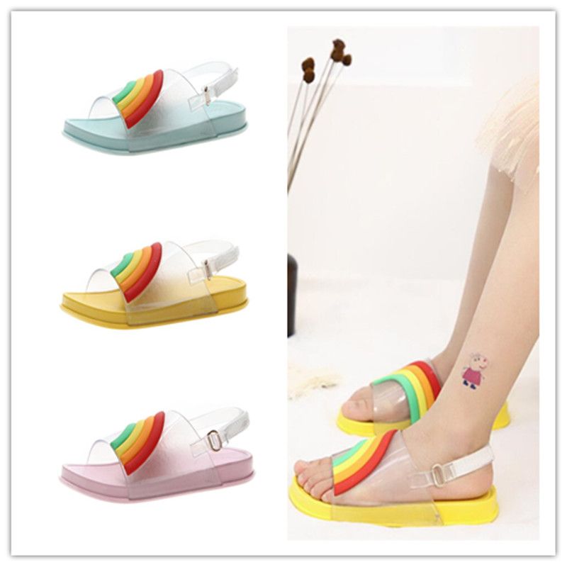 rainbow sandals water