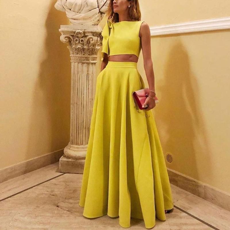 Acquistare Abito Da Due Pezzi Delle Donne Casual Crop Top E Gonna Elegante  MAXI MAXI Abbinamento Set Empire Senza Maniche Economico | Consegna Veloce E  Qualità | DHgate Italy